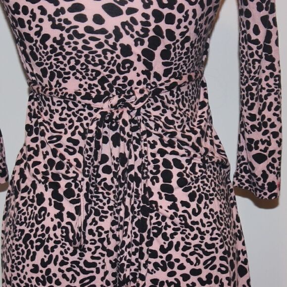 French Connection Pink & Black Animal Meadow Print Mini Dress Women size 6 - Picture 12 of 16